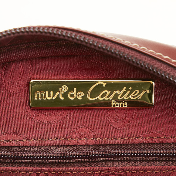 CARTIER mast line shoulder bag Bordeaux leather ladies - Picture 8 of 10